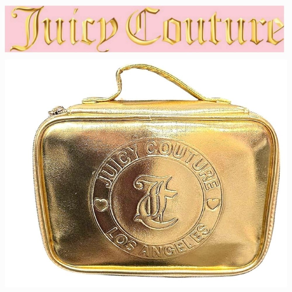 Juicy Couture JC Heart Logo Zip Around Cosmetic Bag w/Removable Dividersโ